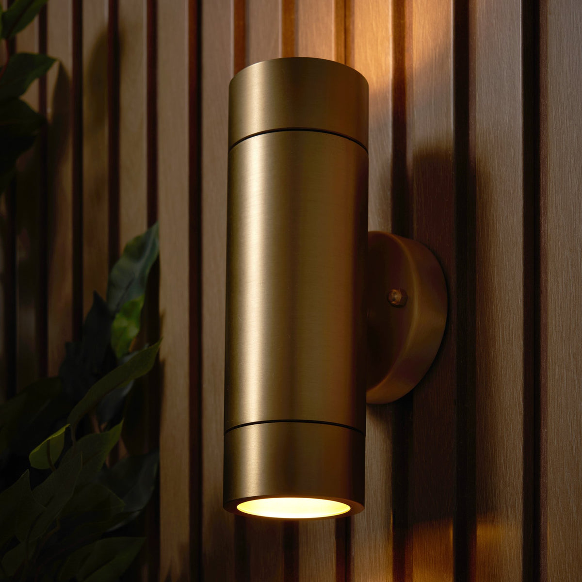 Brac Solid Brass Outdoor Up & Down Wall Light, Brass
