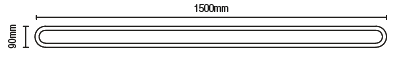 Ren 40w CCT Linear Wall Light 150cm IP65 Black
