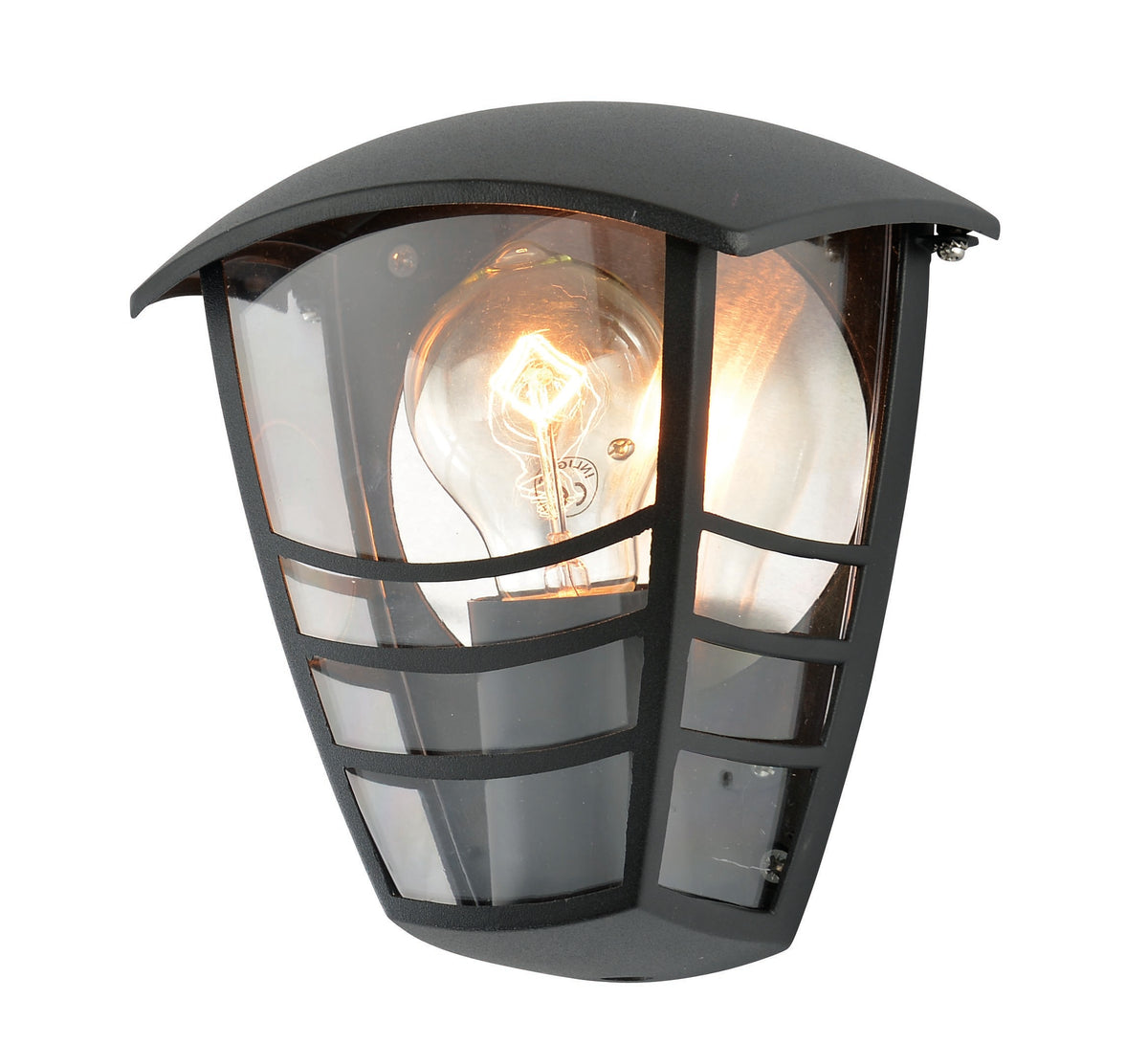Perdita Outdoor 1 Light Die Cast Half Wall Lantern - Black