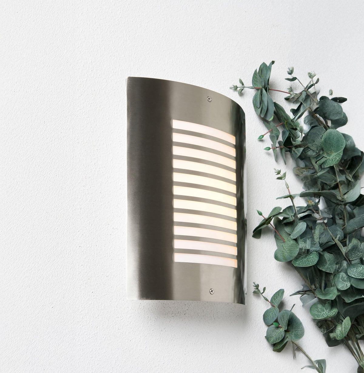 Sigma 1 Light Outdoor Slat Wall Lantern - Stainless Steel