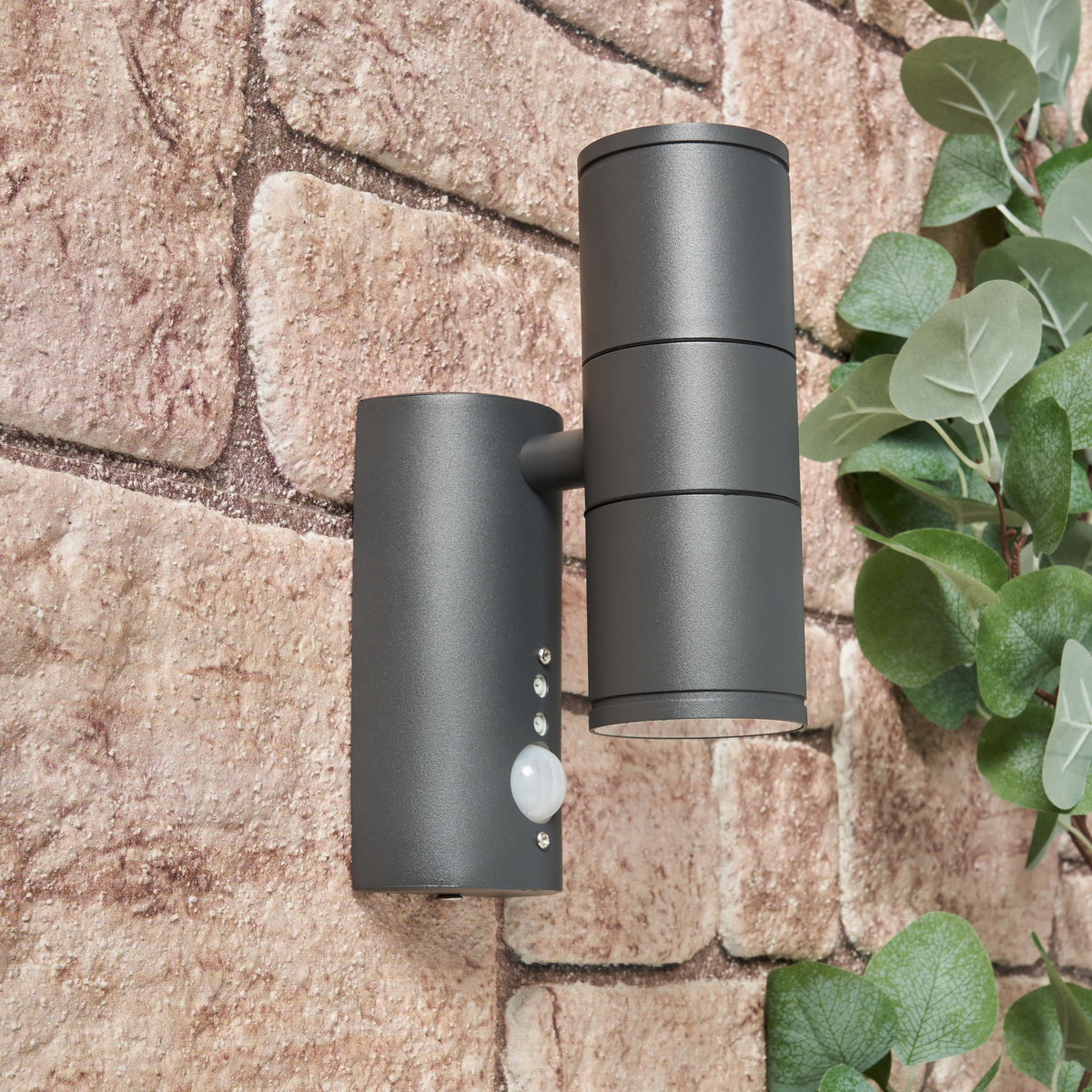 Islay Up and Down Outdoor Wall Light with PIR Sensor, Anthracite