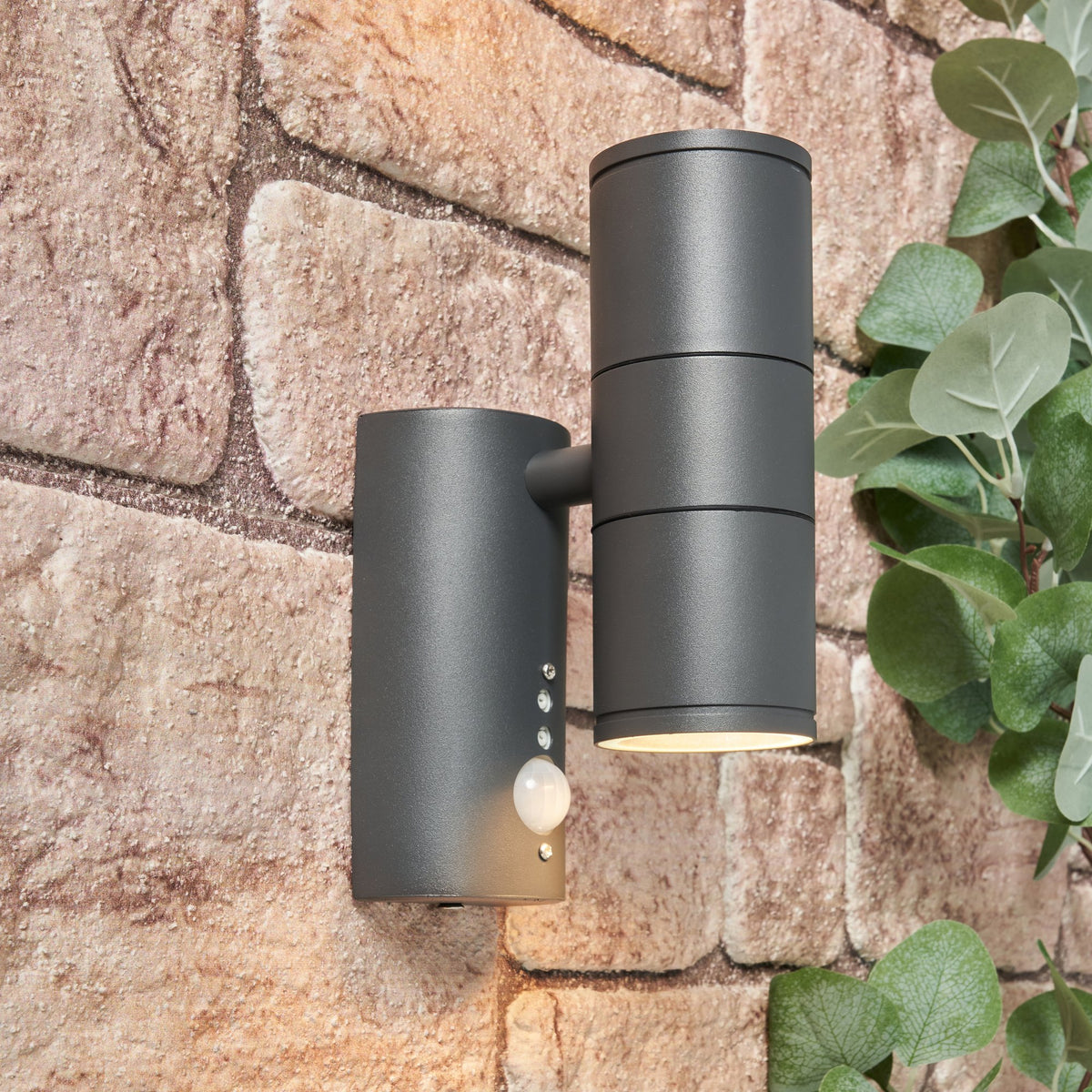Islay Up and Down Outdoor Wall Light with PIR Sensor, Anthracite