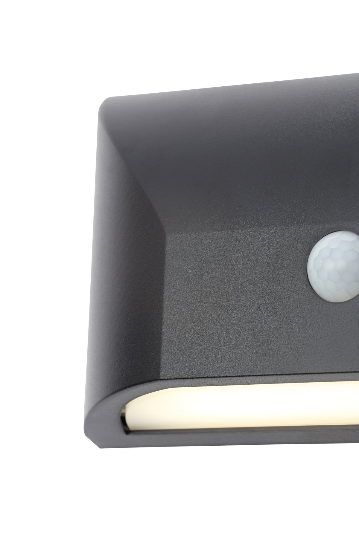 Poole Outdoor LED Rectangular Wall Light with PIR Sensor, Black
