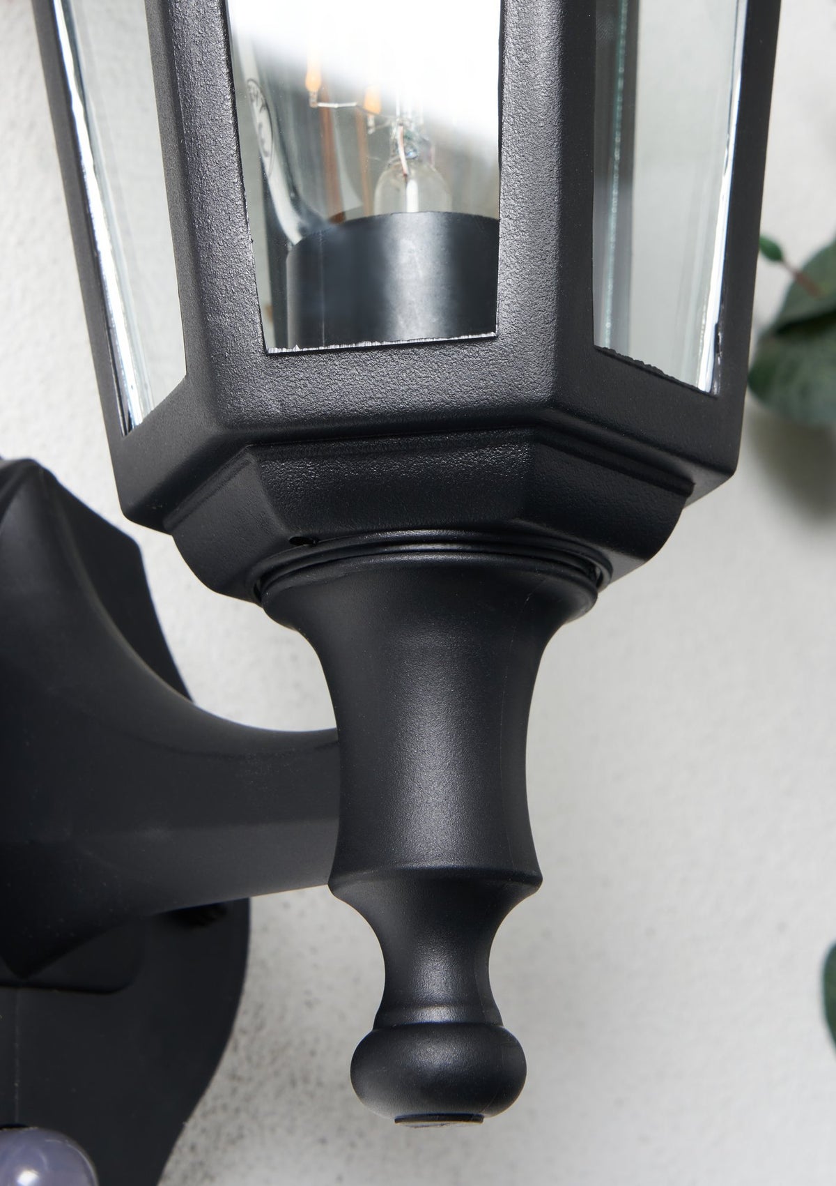 Bianca Outdoor Polycarbonate Wall Lantern with PIR Sensor, Black