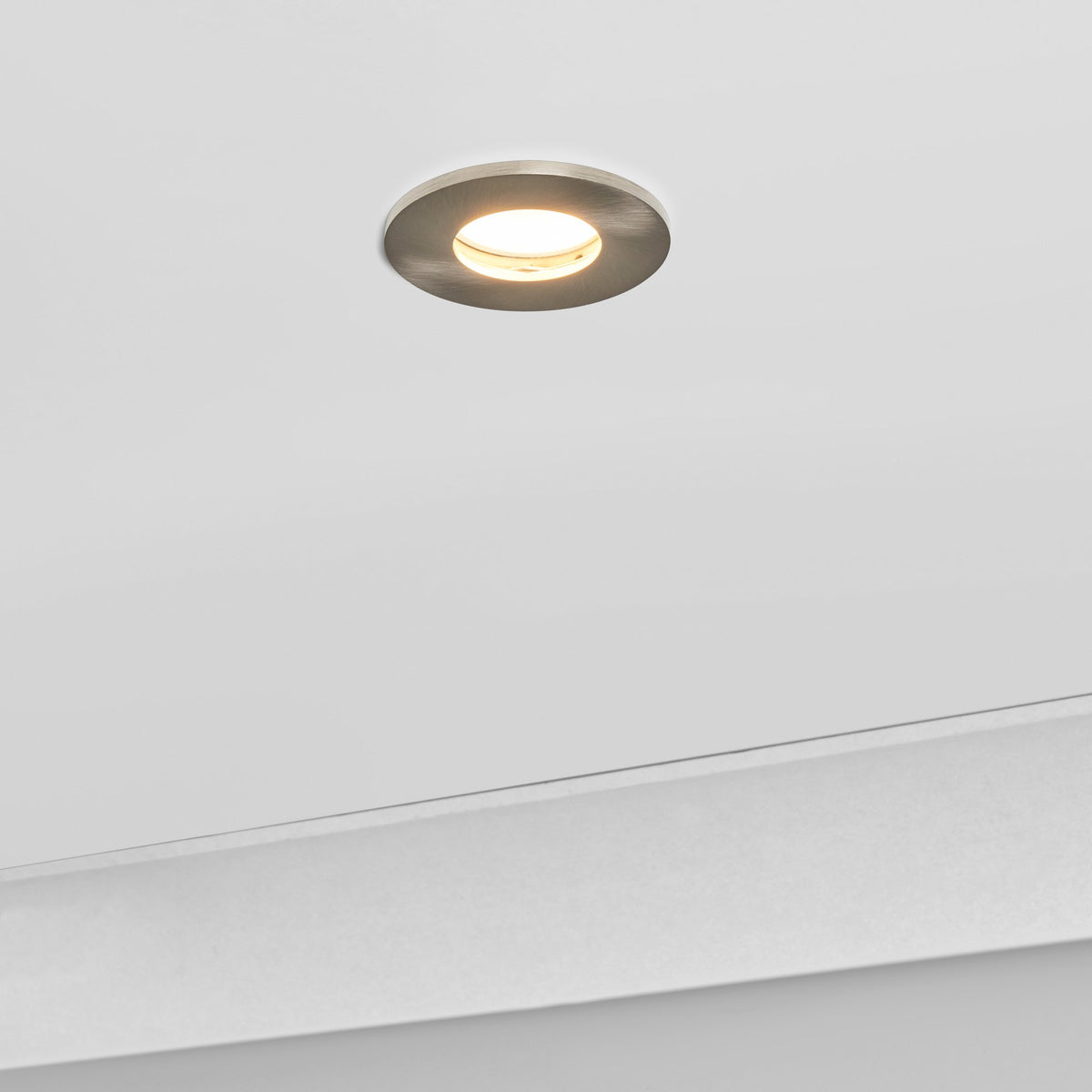 Yate IP65 Fixed Fire Rated IP65 Recessed Downlight - Satin Chrome