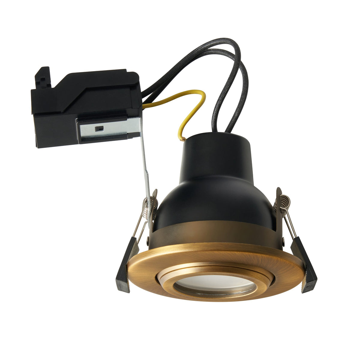 Eros IP65 GU10 Fire Rated Tilt Downlight Black