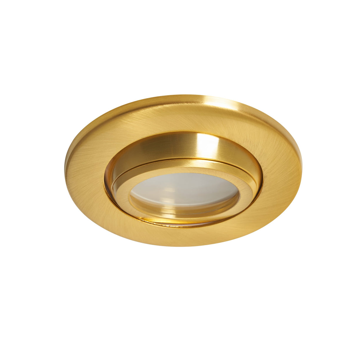 Eros IP65 GU10 Fire Rated Tilt Downlight Satin Brass