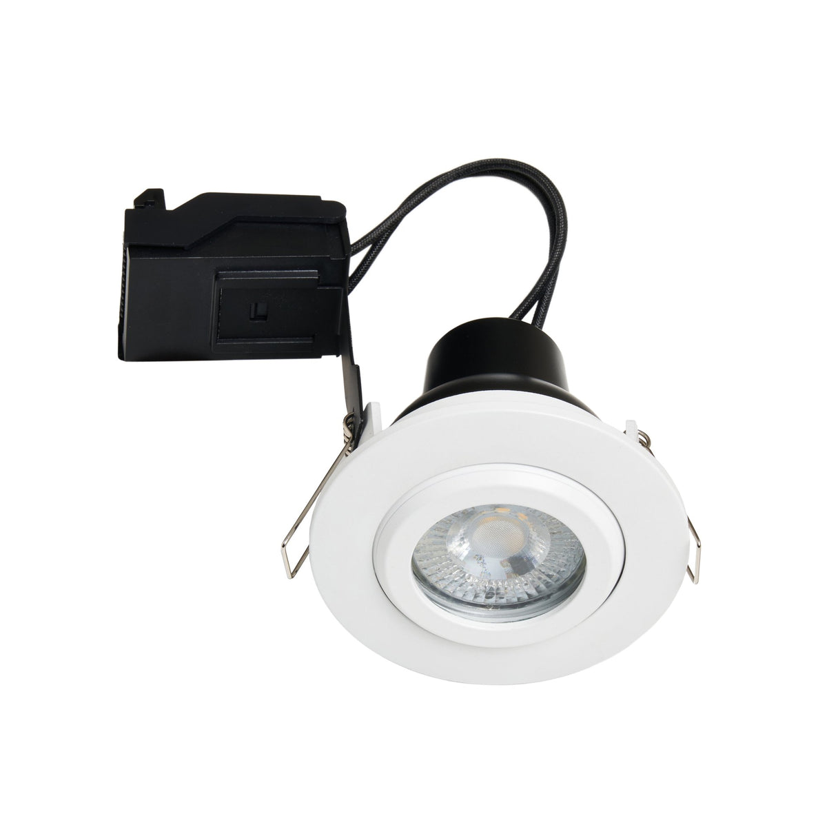 Eros IP65 GU10 Fire Rated Tilt Downlight White