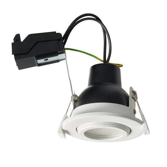 Eros IP65 GU10 Fire Rated Tilt Downlight White