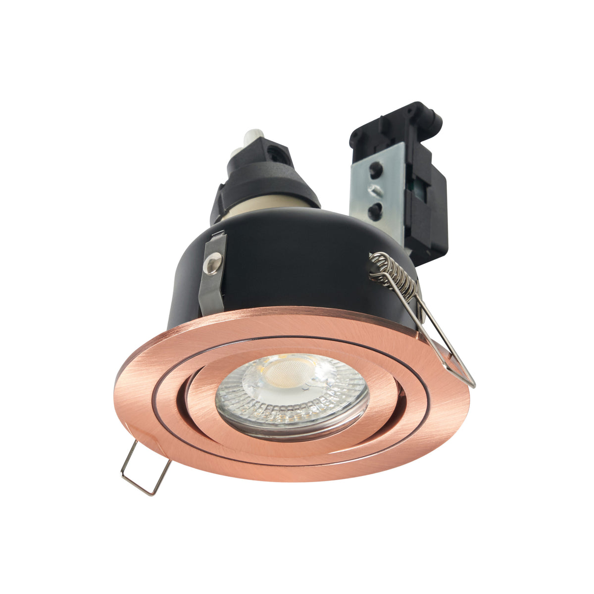 Cali circular IP65 Tiltable Downlight, Brushed Copper