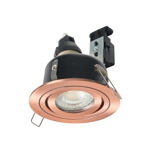 Cali circular IP65 Tiltable Downlight, Brushed Copper