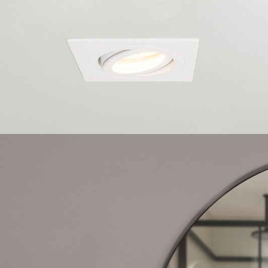 Cali Square IP65 Tiltable Downlight, White