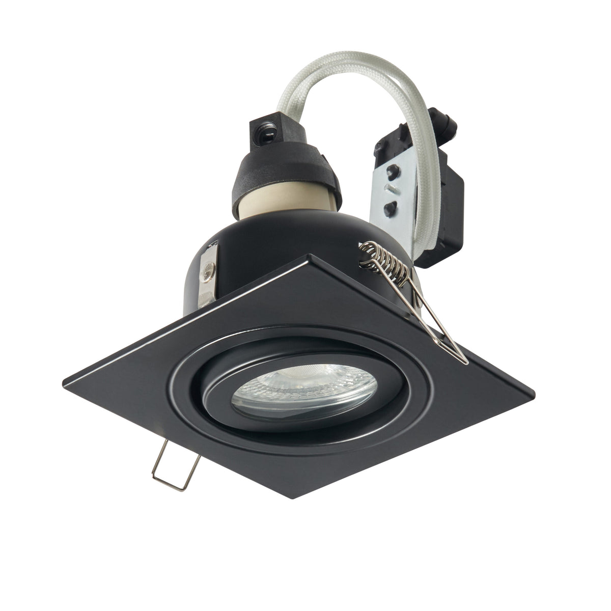 Cali Square IP65 Tiltable Downlight, Matt Black