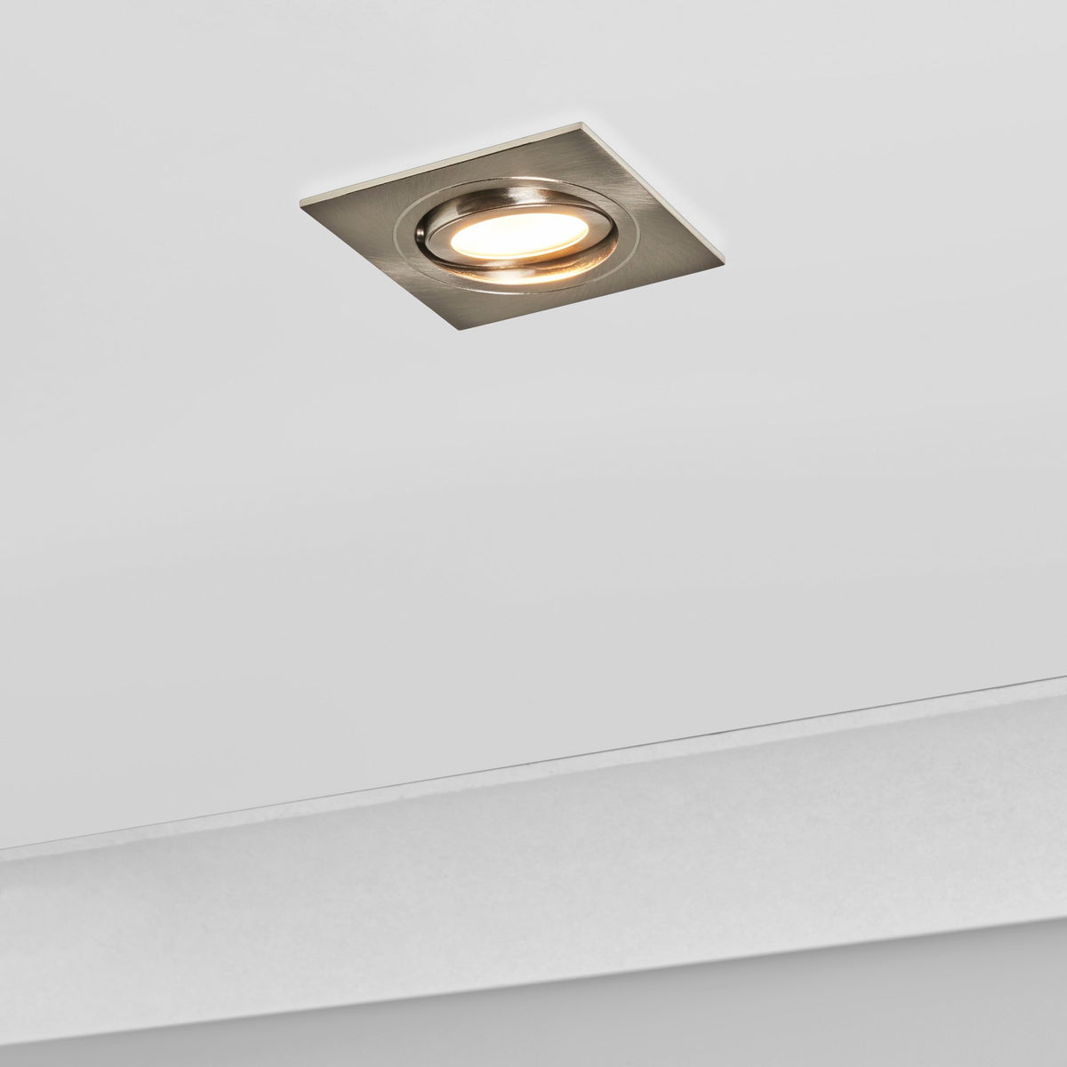 Cali Square IP65 Tiltable Downlight, Satin Nickel