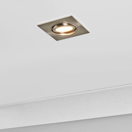 Cali Square IP65 Tiltable Downlight, Satin Nickel