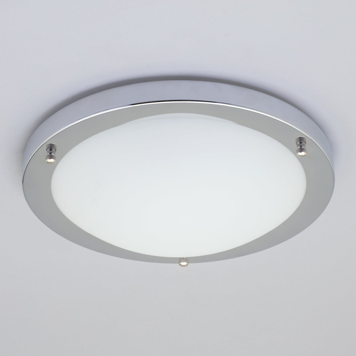 Delphi Large Flush Bathroom Ceiling Light - Chrome