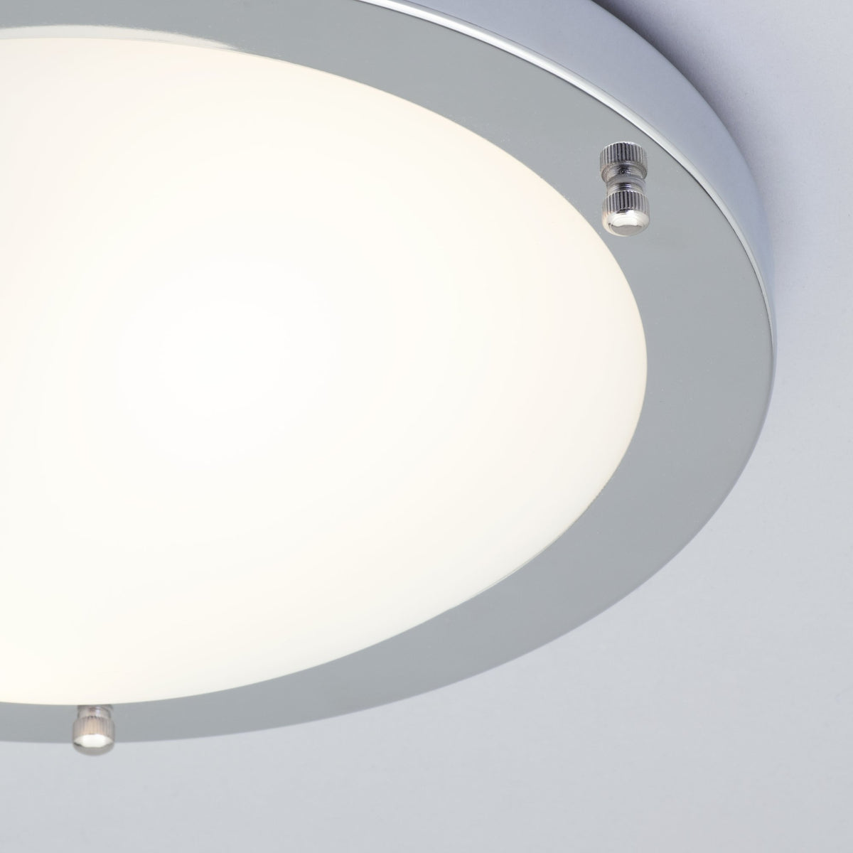 Delphi Large Flush Bathroom Ceiling Light - Chrome