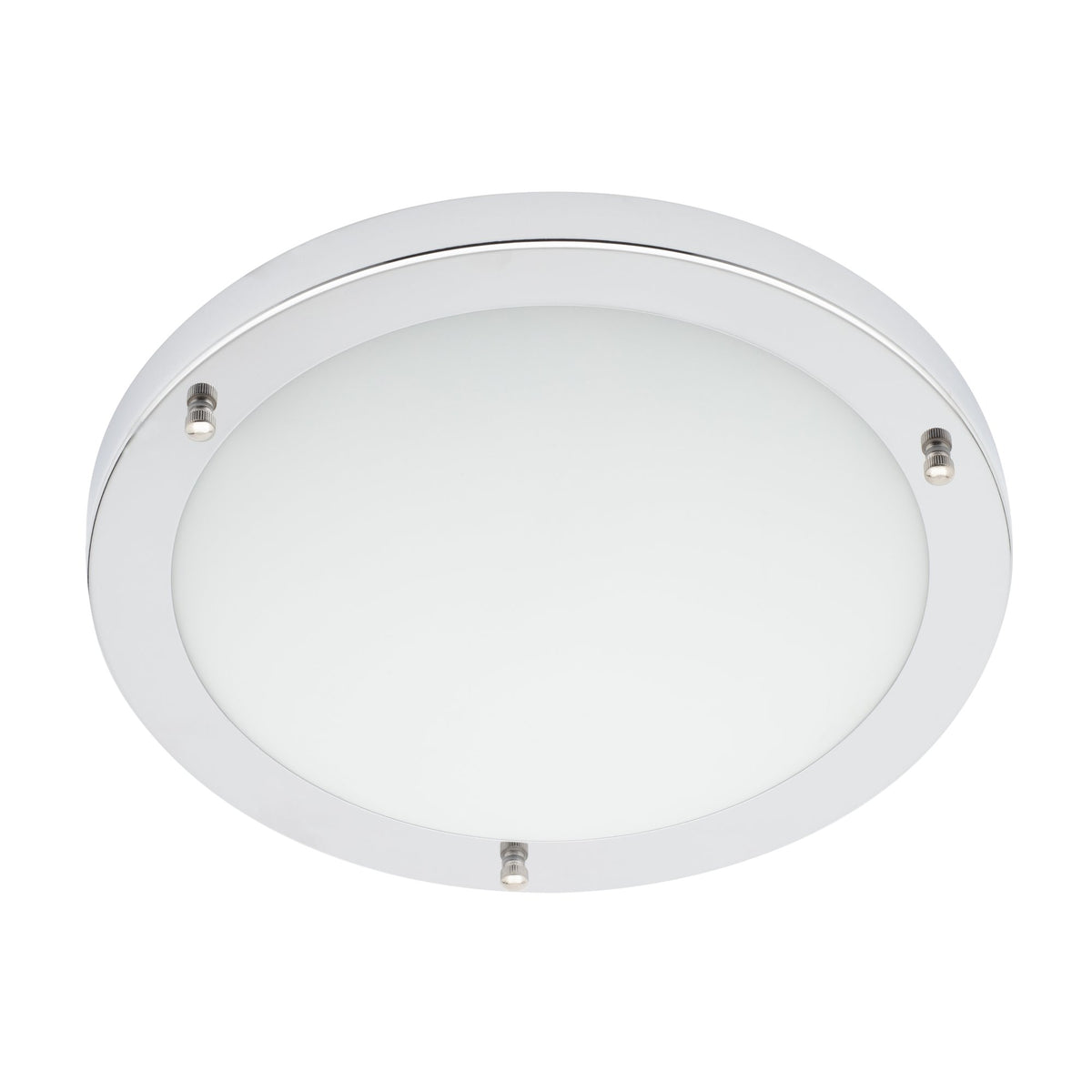 Delphi Large Flush Bathroom Ceiling Light - Chrome