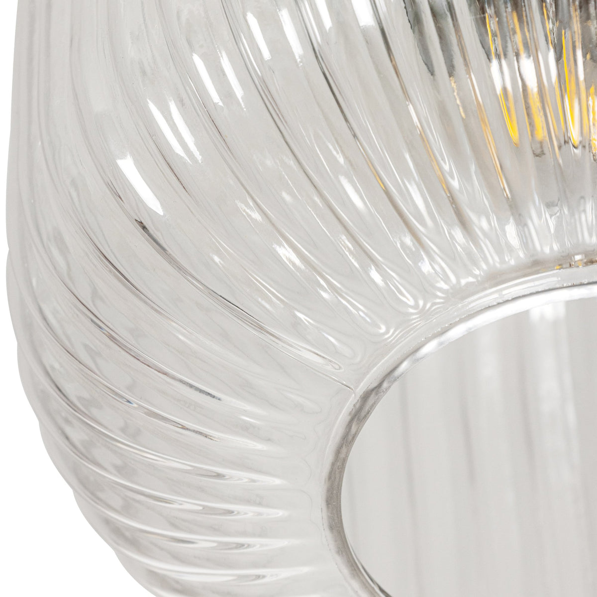 Quebec Ribbed Glass Bathroom Flush Ceiling Light - Chrome
