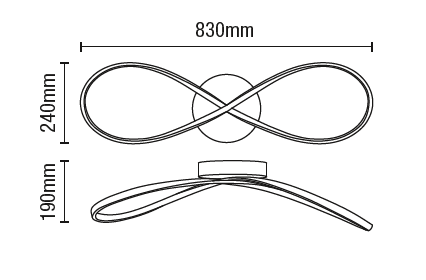 Dafni twist LED Bathroom Ceiling Light - Matt Black