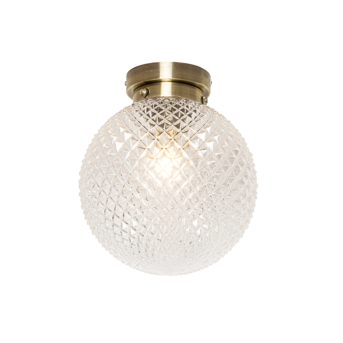 Vermont Ceiling Pendant. IP44. Antique Brass