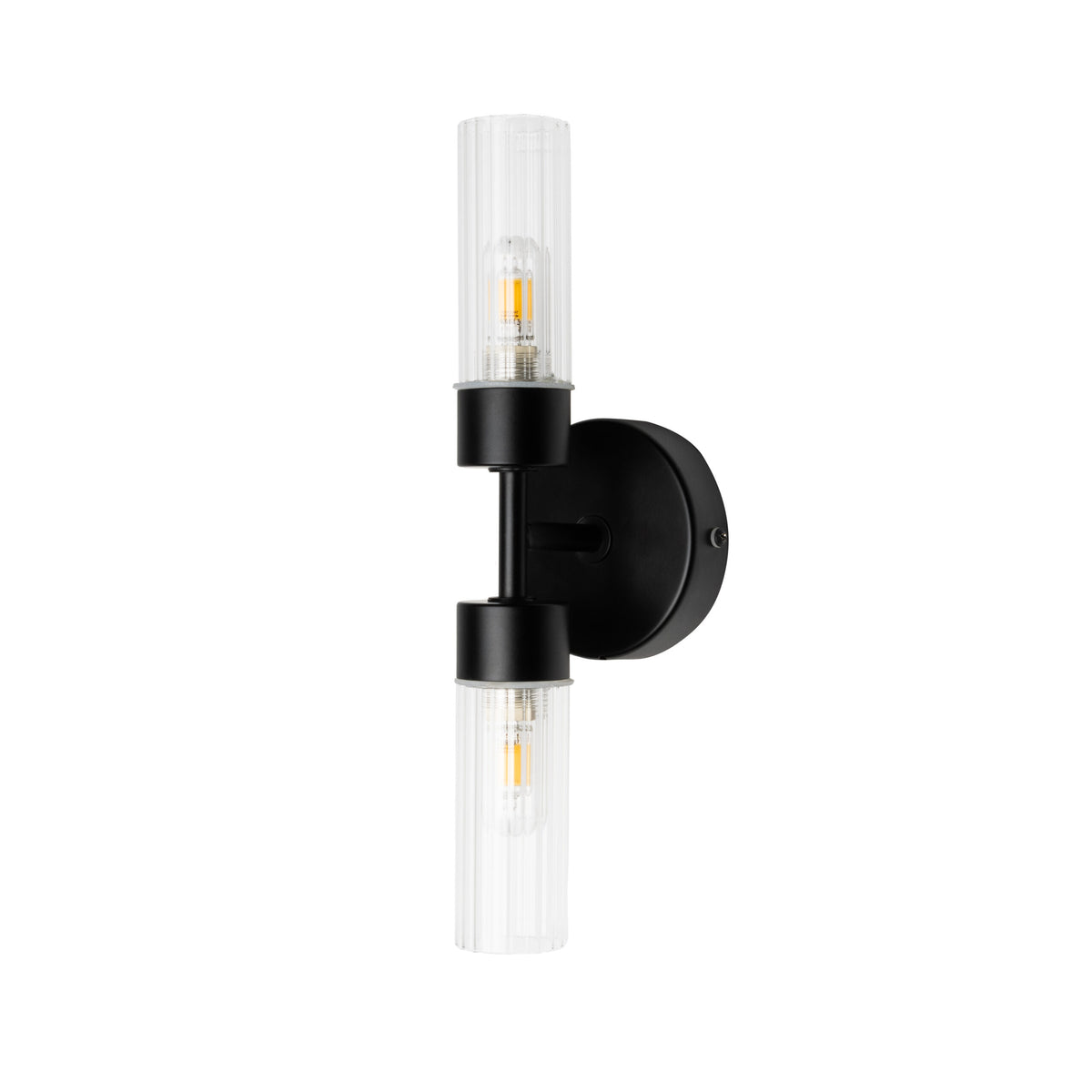 Ottawa Ribbed Wall Light. IP44. Black