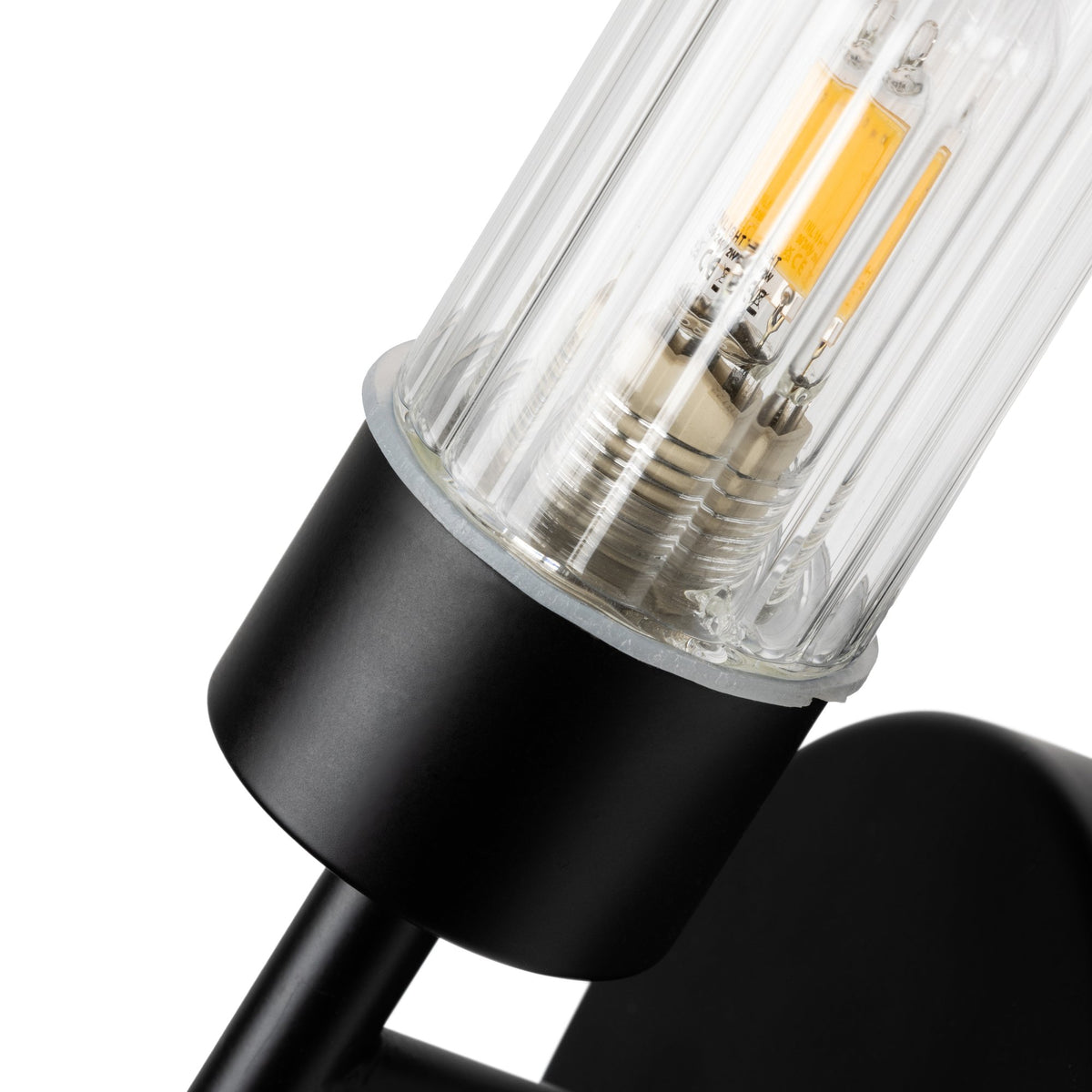 Ottawa Ribbed Wall Light. IP44. Black