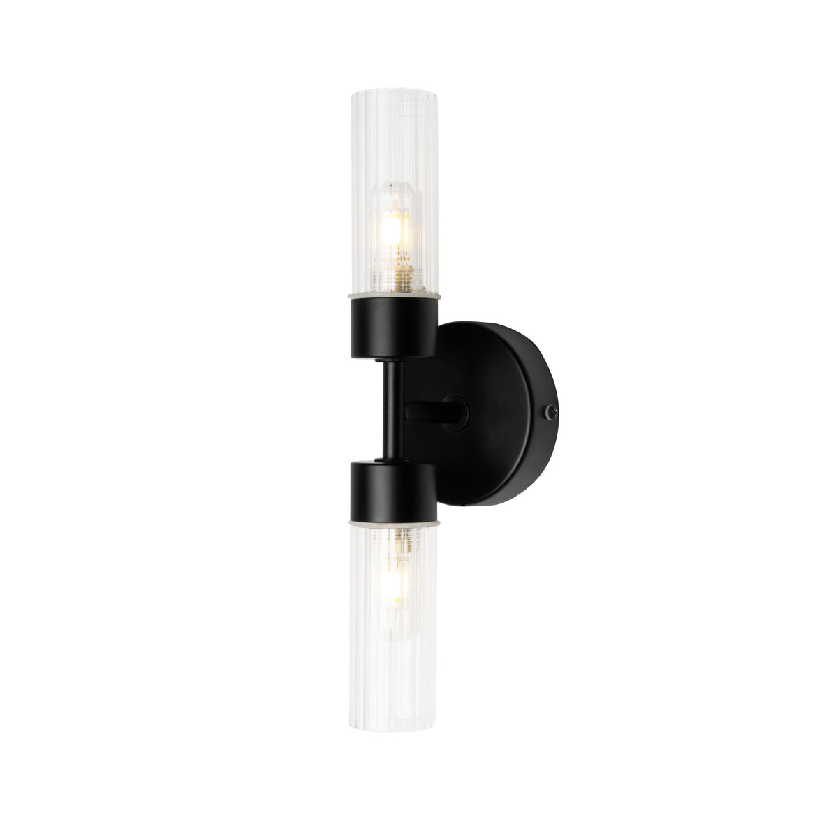 Ottawa Ribbed Wall Light. IP44. Black