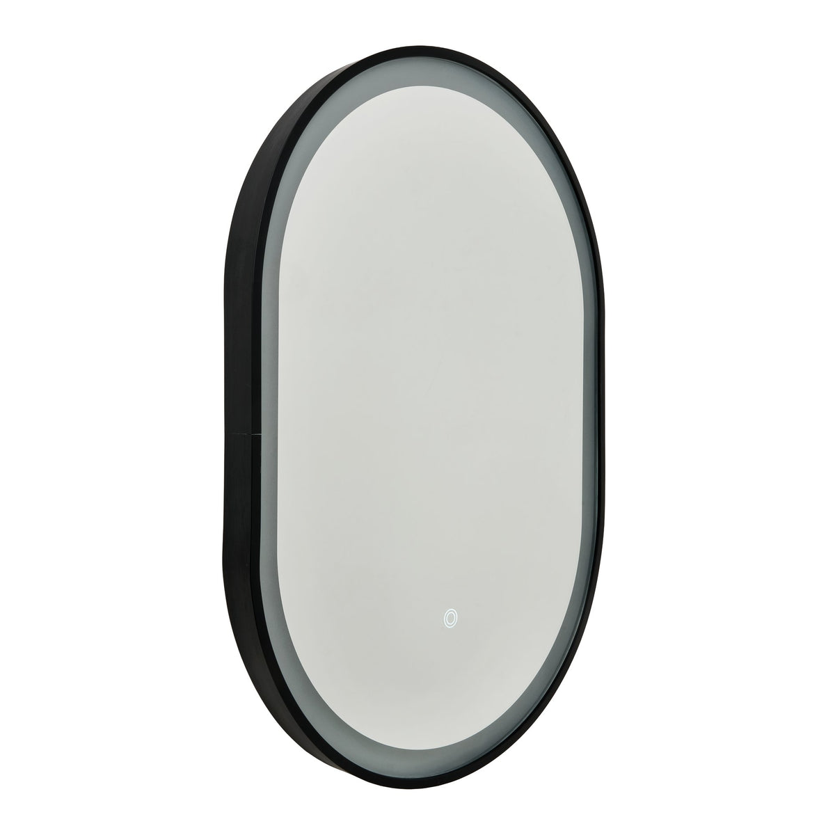 Cian CCT LED Oval Framed Mirror Motion/Demist, Matt Black