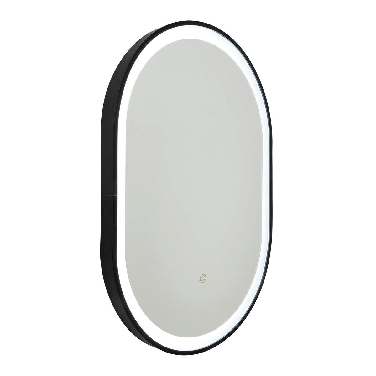 Cian CCT LED Oval Framed Mirror Motion/Demist, Matt Black