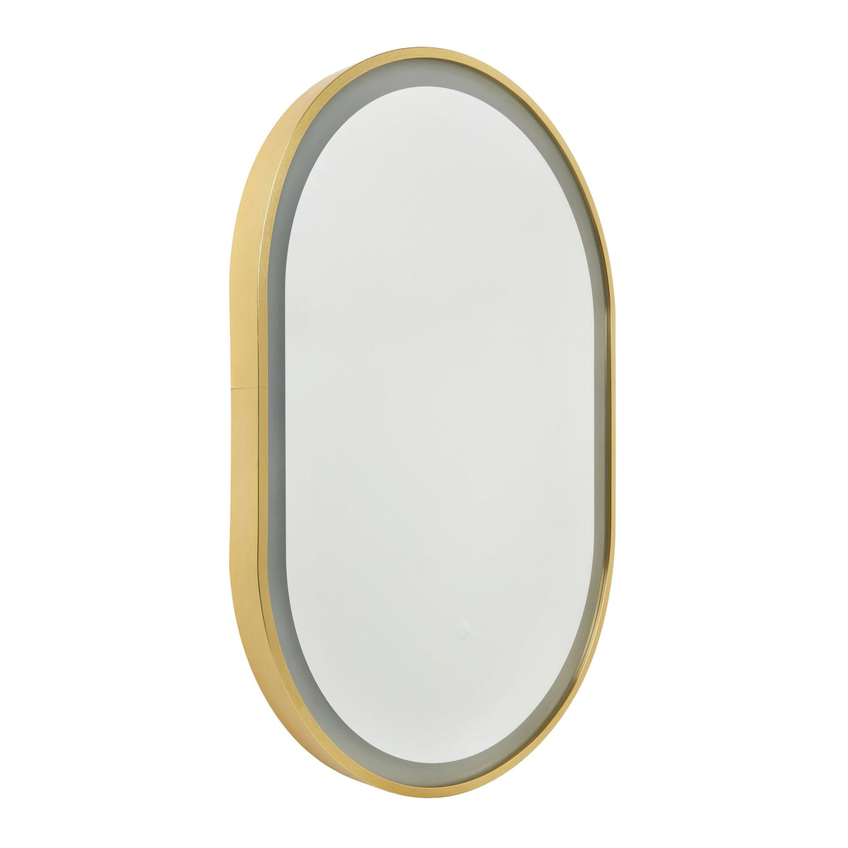 Cian CCT LED Oval Framed Mirror Motion/Demist, Satin brass