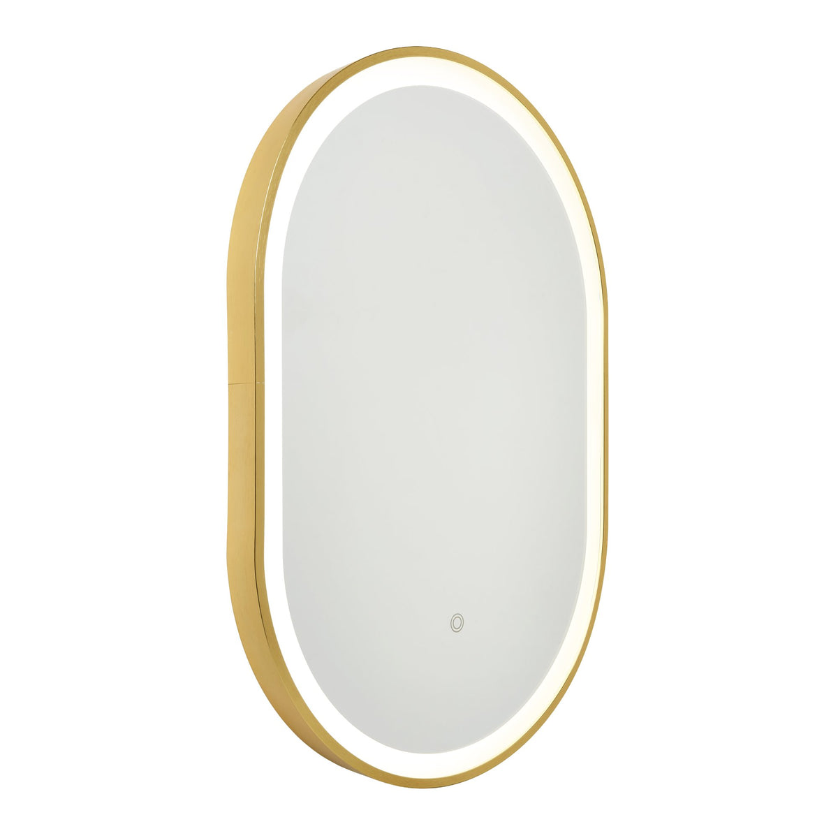 Cian CCT LED Oval Framed Mirror Motion/Demist, Satin brass