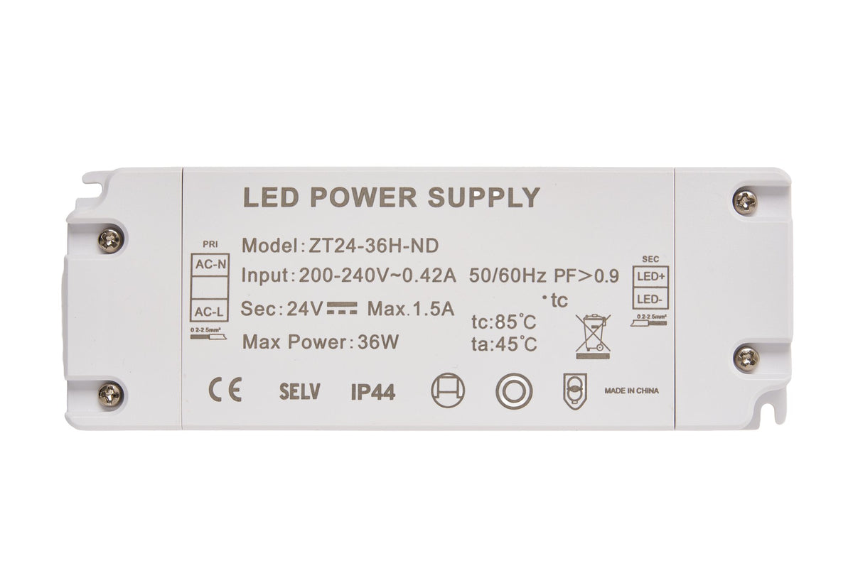 36W 24V 1.5A Power Supply, 200-240Vac input, IP44