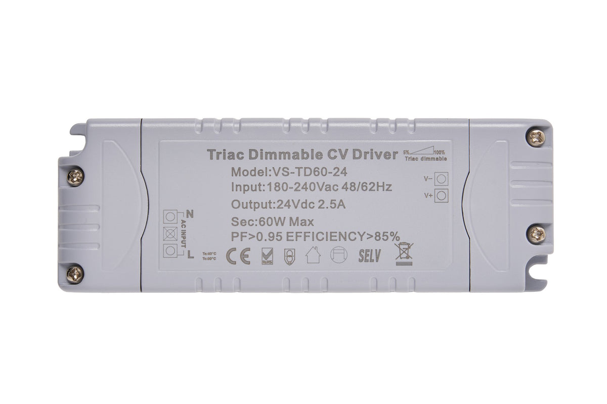 60W Triac Dimmble 24V Driver 180-240Vac IP20