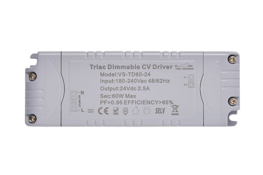 60W Triac Dimmble 24V Driver 180-240Vac IP20
