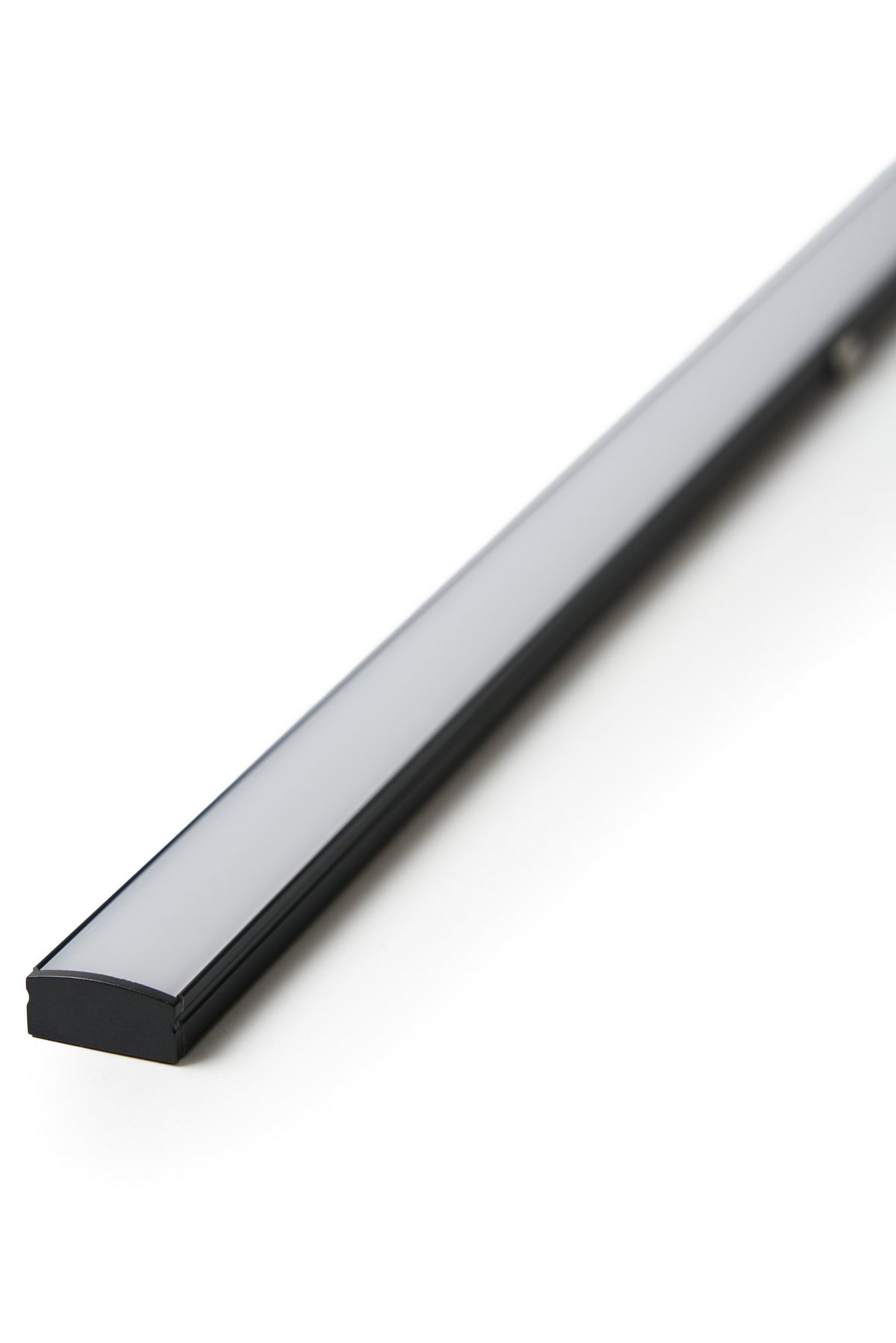 Black LED Strip Profile White Diffuser 2M