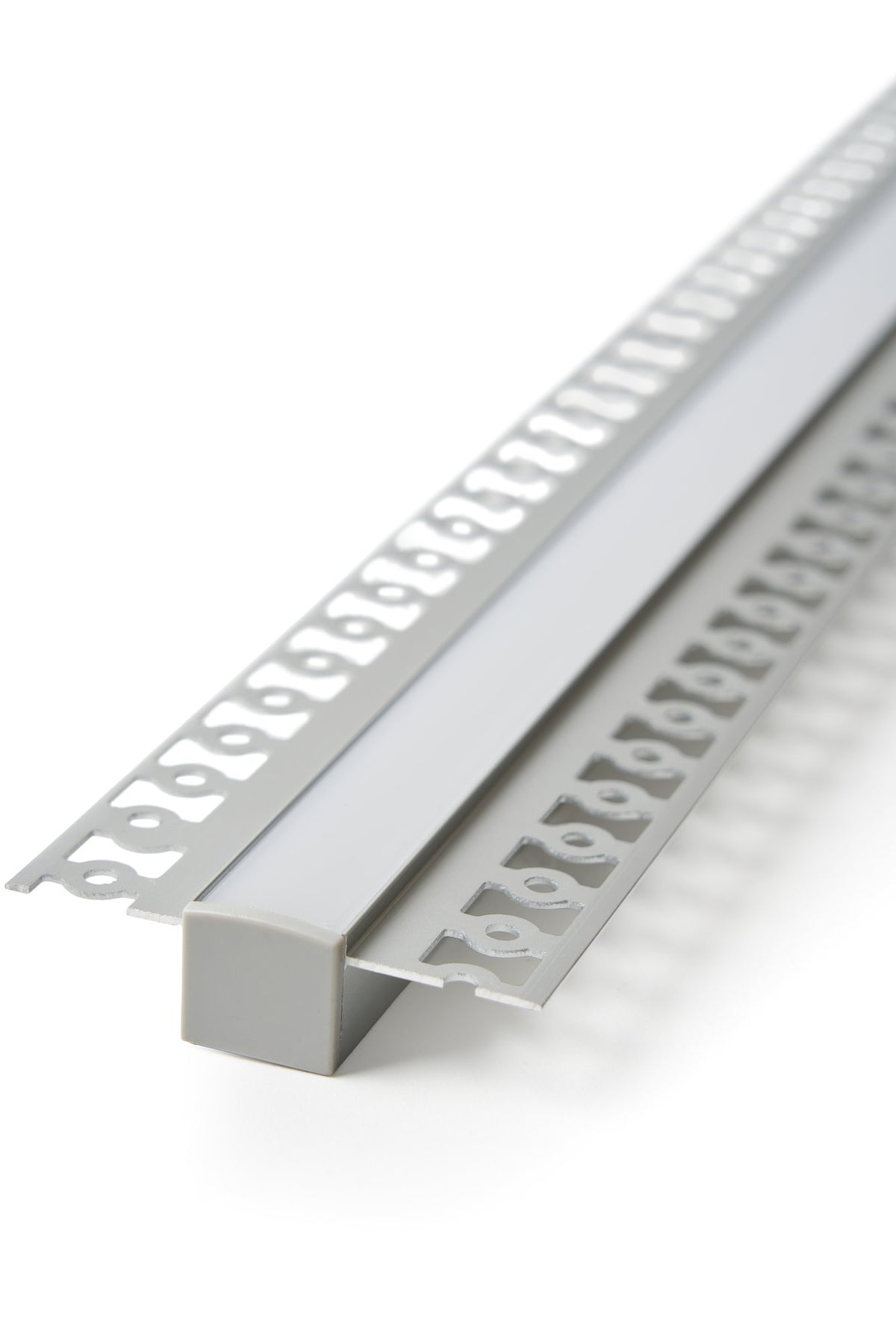 Recessed profile 8-10mm Strip Silver/White Diffuser 2M