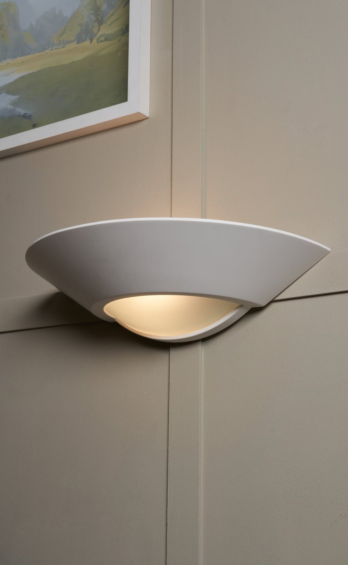 Telde Plaster Wall Uplighter with Glass White