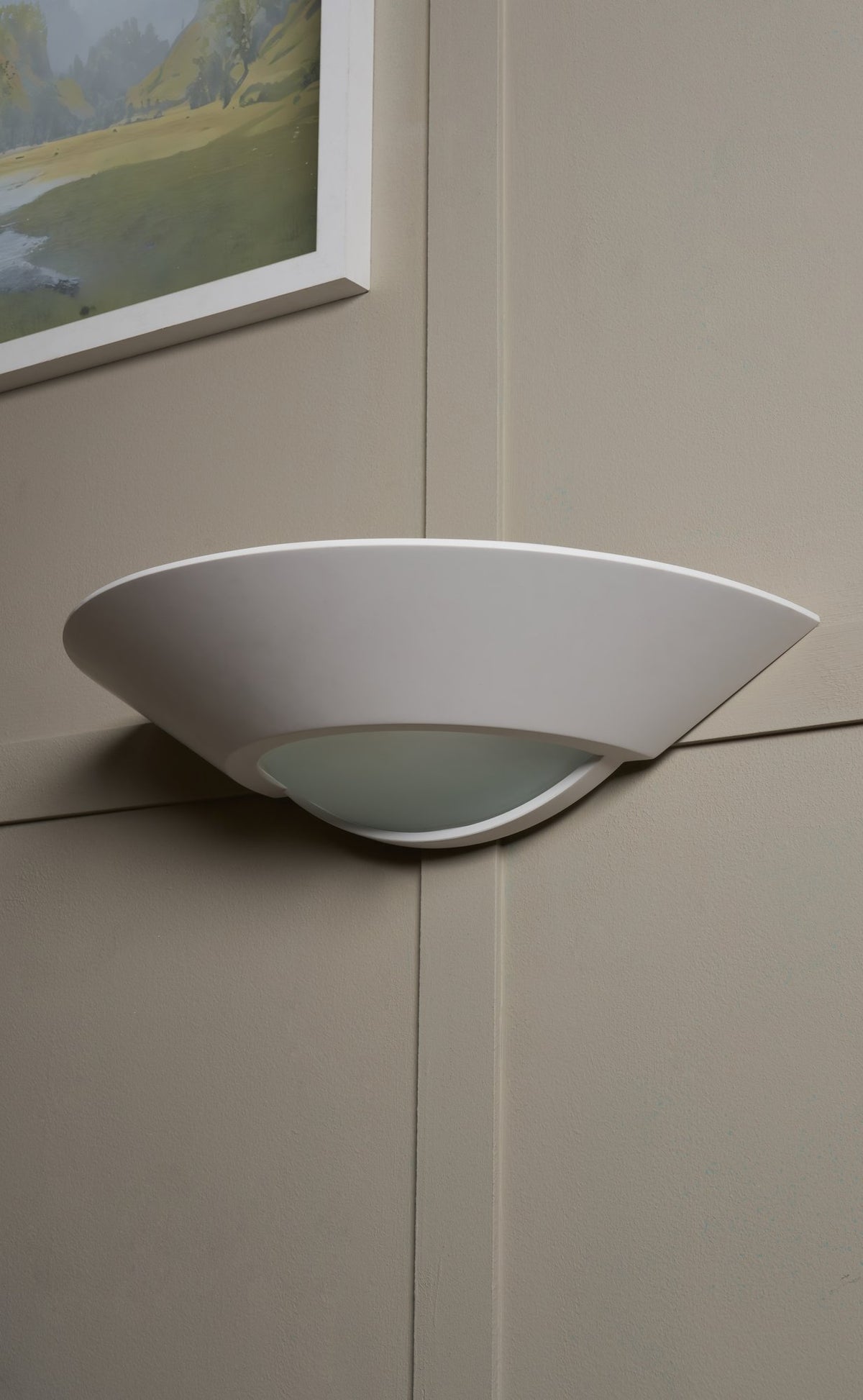 Telde Plaster Wall Uplighter with Glass White