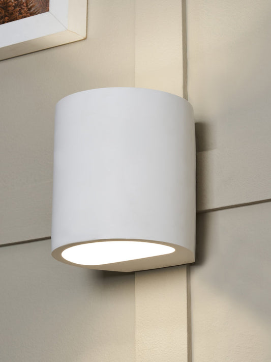 Osuna Round Up&Down Plaster Wall Light White