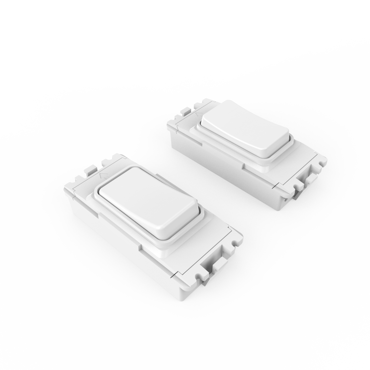 1 Gang Slim Grid Kinetic Switch On/Off Module White