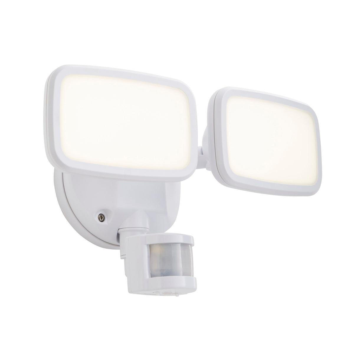 Lynn Twin 20 Watt LED Outdoor Flood Light with PIR Sensor - White