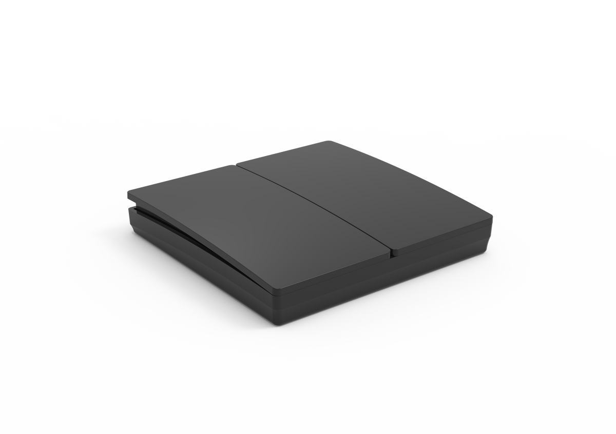 2 Gang Kinetic Push Switch Matt Black IP65