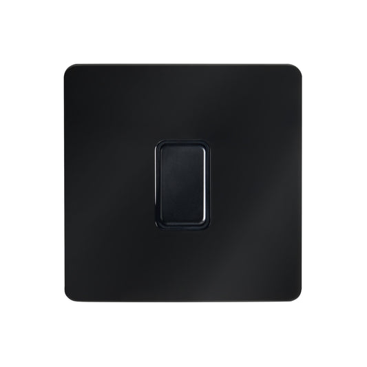 Decorative Kinetic Switch - 1 Gang, Black Chrome Front, Black switch and body- Non Dimmable