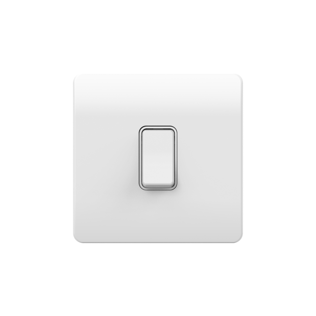 Slimline Kinetic Switch- 1 Gang, White body, white switch. -Non- Dimmable