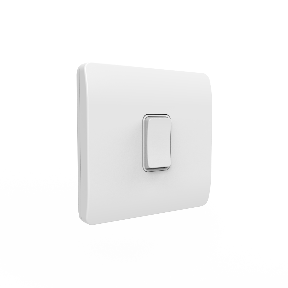 Slimline Kinetic Switch- 1 Gang, White body, white switch. -Non- Dimmable