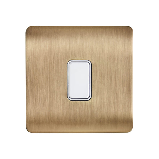 Kinetic Plated 1 Gang Grid Switch Satin Brass -Order Back Plate & Switch Separately