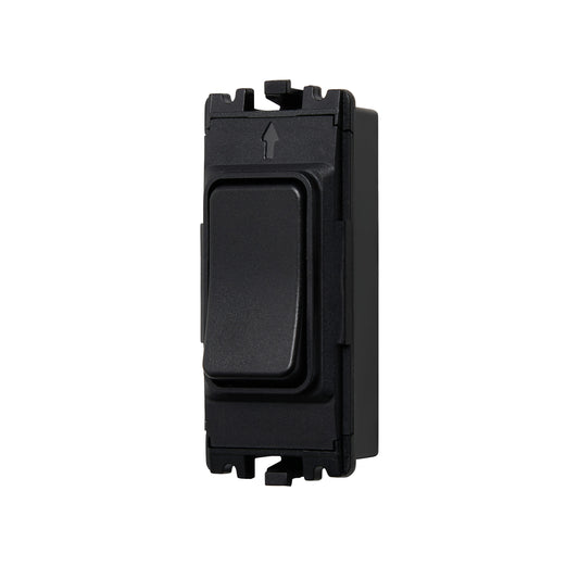 1 Gang Slim Grid Kinetic Switch On/Off Module Black