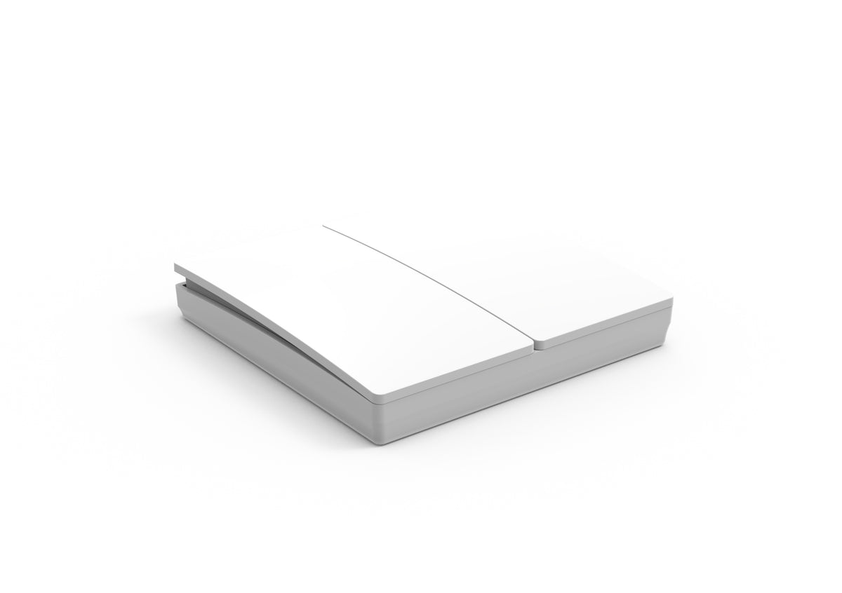 2 Gang Kinetic Push Switch Matt White IP65