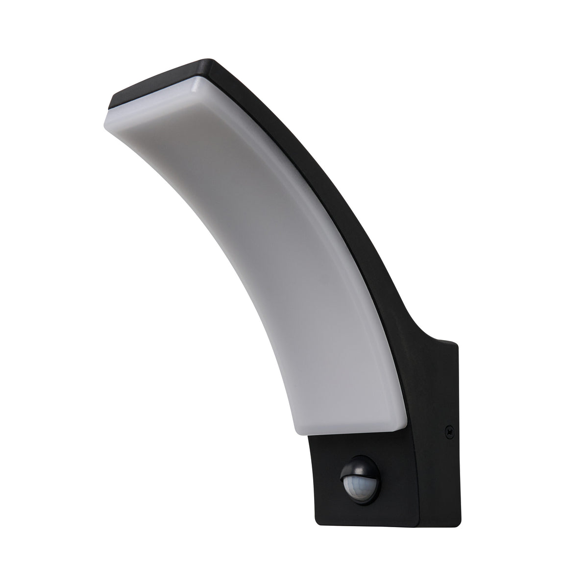 Batsu 12 Watt LED Curved Outdoor Wall Light with PIR - Black